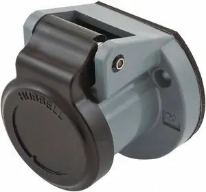 HUBBELL WIRING DEVICE-KELLEMS HBL15NCBK Single Pole Connector,Weather Cover,Blck