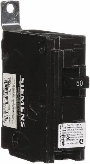 Bolt On Circuit Breaker, 50 Amps, Number of Poles:  1, 120VAC AC Voltage Rating