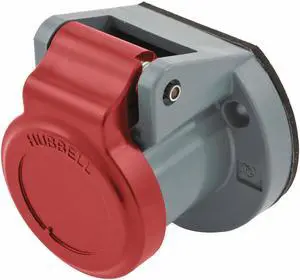 HUBBELL WIRING DEVICE-KELLEMS HBL15NCR Single Pole Connector,Weather Cover,Red