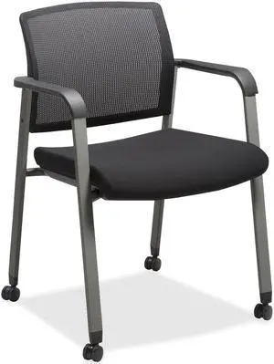 Lorell Guest Chair Mesh Back w/Casters 22-7/8"x22-5/8"x32-1/8" BK 30953