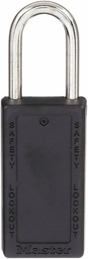 MASTER LOCK 411KAS12BLK Lockout Padlock, Keyed Alike, Thermoplastic, Black, 1