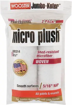 Mini Paint Rollers, Microfiber Cover Material, 4-1/2" Length, 5/16" Nap, PK 2