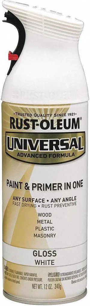 RUST-OLEUM 245199 Spray Paint, White, Gloss, 12 oz.