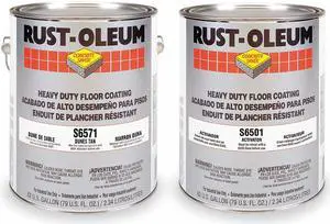 RUST-OLEUM S6571413 1 gal Floor Coating, High Gloss Finish, Dunes Tan, Solvent