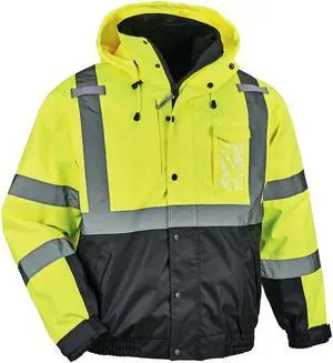 8381 Type R Class 3 Performance 3-in-1 Bomber Jacket Lime, Medium