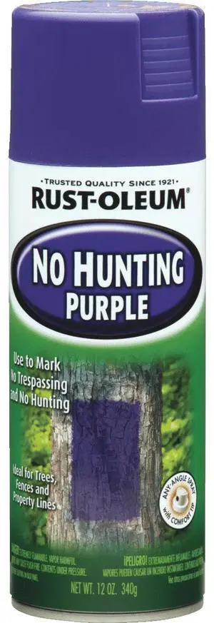Rust-Oleum No Hunting Purple 12 Oz. Flat Spray Paint, Purple 270970 Rust-Oleum No Hunting Purple 12 Oz. Flat Spray Paint, Purple 270970