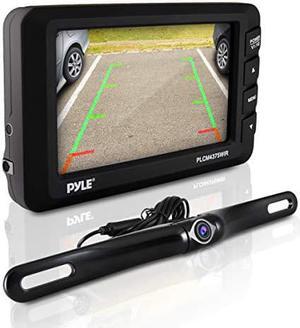 Wireless Rear View Backup Camera - Car Parking Rearview Monitor System and Reverse Safety w/Distance Scale Lines, Waterproof, Night Vision, 4.3 LCD Screen, Video Color Display for Vehicles - Pyle