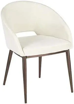 LumiSource Renee contemporary chair in copper Metal Legs with cream Velvet