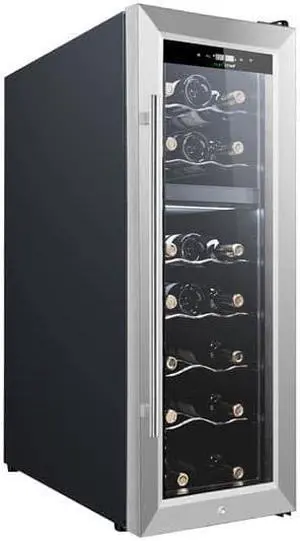 Nutrichef PKcWcDS184 Wine Refrigerator cellar 18 Storage and 58.2 Liters Internal capacity Single Zone chiller with Digital Touch Button control Placement for Standing Bottles and Air Tight Seal