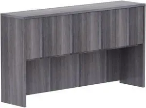Lorell LLR69619 66 in. charcoal Laminate Desking Hutch with Door Lorell LLR69619 66 in. charcoal Laminate Desking Hutch with Door