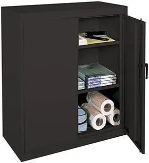 RealspaceA Steel Storage cabinet 3 Shelves 42H x 36W x 18D Black