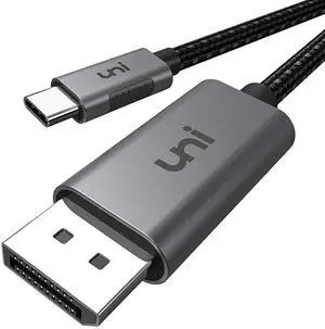 uni USB C to DisplayPort Cable for Home Office (4K@60Hz, 2K@165Hz), Sturdy Aluminum USB Type-C to DisplayPort Cable [Thunderbolt 3/4 Compatible] for MacBook Pro/Air, iPhone 15 Pro/Max, XPS, Surface
