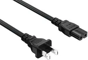 CableLeader 6ft NEMA 1-15P to IEC320 C7 2-Prong Notebook Power Cord, Polarized, 18 AWG, SPT-2, 10A/125V, HDTV, Sharp, Smart LED TV, PS1, Black