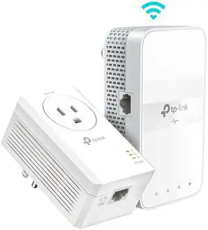 Powerline WiFi Extender TL-WPA7617 KIT - Includes AV1000 Powerline Ethernet Network Adapter and AC1200 Dual Band Extender, Gigabit Port, Passthrough, OneMesh, Ethernet Over Power, Plug & Play