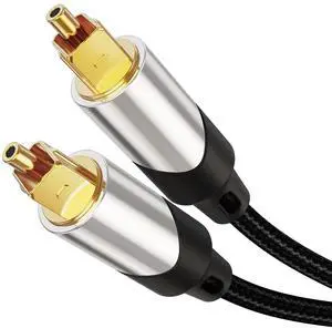 KEHIPI Optical Audio Cable, 25FT Male SPDIF Cable with Nylon Braided Fiber Optic Cord for Home Theater, Sound Bar, TV, PS4, Xbox, VD/CD & More.Black & Sliver KEHIPI Optical Audio Cable, 25FT Male SPDIF Cable with Nylon Braided Fiber Optic Cord for Home Theater, Sound Bar, TV, PS4, Xbox, VD/CD & More.Black & Sliver