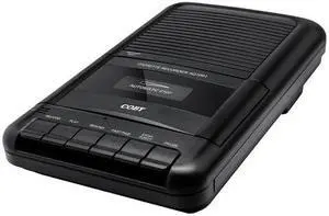 Coby CVR22 Portable Cassette Player and Tape Cassette Recorder with Built-in Microphone, Built-in handle, and One-Touch Recording with Automatic Stop - Black