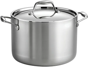Signature Tri-Ply Clad Stainless Steel 8-Quart Stock Pot | Induction-Ready Pasta Pot, Dishwasher-Safe, NSF-Certified, Made in Brazil Signature Tri-Ply Clad Stainless Steel 8-Quart Stock Pot | Induction-Ready Pasta Pot, Dishwasher-Safe, NSF-Certified, Made in Brazil