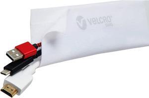 VELCRO Brand Mountable Cable Management Sleeve | Cord Hider Mounts on Walls or Desk | Pefect Wire Organizer for Home or Office | Removable Damage Free Adhesive | 12in White  2pk  12in - 2Pk