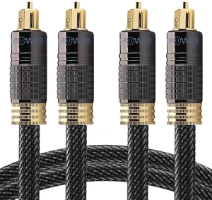 24K Gold Plated Toslink Digital Optical Audio Cable, 3 FT(2 Pack) Digital S/PDIF optical Toslink cable with 24K gold-plated connectors, braided nylon jacket & zero RFI/EMI interference 24K Gold Plated Toslink Digital Optical Audio Cable, 3 FT(2 Pack) Digital S/PDIF optical Toslink cable with 24K gold-plated connectors, braided nylon jacket & zero RFI/EMI interference