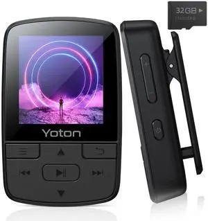YOTON MP3 Player with Bluetooth 5.2, 64GB Storage Included, Mini Size, HiFi Music, with Sports Clip, Independent Volume Control, FM Radio, Includes Headphones, Black YOTON MP3 Player with Bluetooth 5.2, 64GB Storage Included, Mini Size, HiFi Music, with Sports Clip, Independent Volume Control, FM Radio, Includes Headphones, Black