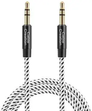 3.5mm Aux Cable 0.45meter, Short Male to Male 1/8 Audio Auxiliary Cord Braided Hi-Fi Sound for Car, Headphone Jack, Speaker, Home Stereos, Smartphone