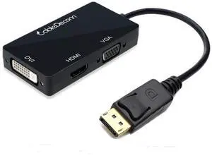 BUCIER Multi-Function Displayport Dp to HDMI/DVI/VGA Male to Female 3-in-1 Adapter Converter Cable