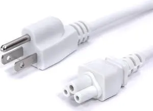 White 3-Prong AC Power Cable 3 FT - Mouse Ears Power Supply Cord - Device, Computer, Laptop Replacement Cord with Cloverleaf Plug - NEMA 5-15P to C5 / IEC 320-3 Feet (0.9 Meter) White 3-Prong AC Power Cable 3 FT - Mouse Ears Power Supply Cord - Device, Computer, Laptop Replacement Cord with Cloverleaf Plug - NEMA 5-15P to C5 / IEC 320-3 Feet (0.9 Meter)
