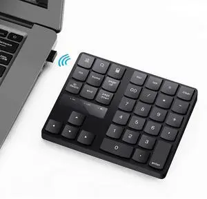 Numeric Keypad, 35-Keys Portable USB Wireless Numeric Keypad Rechargeable Ultra-Silent External Numeric Pad for MacBook and Windows Laptop Numeric Keypad, 35-Keys Portable USB Wireless Numeric Keypad Rechargeable Ultra-Silent External Numeric Pad for MacBook and Windows Laptop