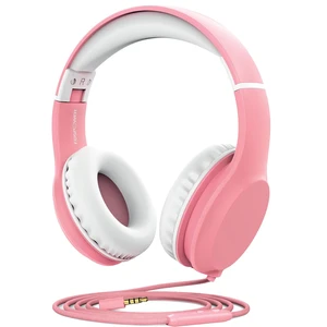Kids Headphones with 3.5mm Laced Cables, Children & Teens Over The Ear Foldable Adjustable Headset w/Built-in Mic for Smartphones/PC/Tablet/Laptop/School (Max Volume 85dB) Pink/White Kids Headphones with 3.5mm Laced Cables, Children & Teens Over The Ear Foldable Adjustable Headset w/Built-in Mic for Smartphones/PC/Tablet/Laptop/School (Max Volume 85dB) Pink/White