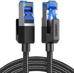 Cat 8 Ethernet Cable 15FT, High Speed Braided 40Gbps 2000Mhz Network Cord Cat8 RJ45 Shielded Indoor Heavy Duty LAN Cables Compatible for Gaming PC PS5 Xbox Modem Router 15FT