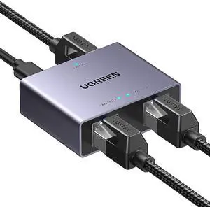 UGREEN 1000Mbps Ethernet Splitter 1 to 2, Plug and Play, 2 Devices Simultaneously Networking, 3FT USB Power Cable, RJ45 Internet Ethernet Switch for PC, Laptop, PS5, Xbox, TV
