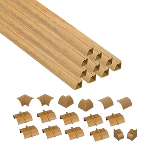 157in Stainable Wood-Effect Corner Cable Concealer Multipack, Floor Wire Hider, Quarter Round Cord Cover, Organize Cords in Corners, Floor Molding - 10x 15.7in Lengths & Accessories 157in Stainable Wood-Effect Corner Cable Concealer Multipack, Floor Wire Hider, Quarter Round Cord Cover, Organize Cords in Corners, Floor Molding - 10x 15.7in Lengths & Accessories
