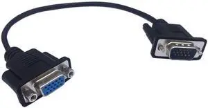 Vszerda 1ft VGA SVGA 15 Pin HD15 Male to Female Adapter Video Monitor Extension Cable for PC Laptop TV Porjector(mf)