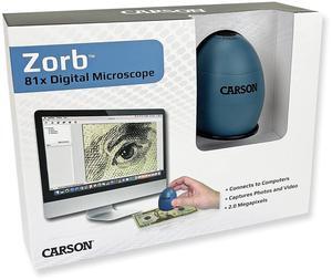 Carson zOrb USB Digital Computer Microscope with 81x Effective Magnification (Based on 32 inch Monitor), Surf Blue (MM-500)
