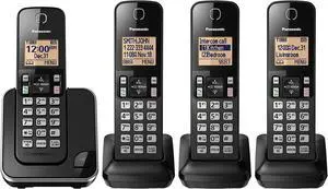 KX-TGC384 Cordless Phone System with 4 Handsets - Black KX-TGC384 Cordless Phone System with 4 Handsets - Black