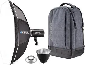 Westcott L60-B Bi-Color COB LED 1-Light Backpack Kit with Rapid Box Octa-S  Ultra Reflector  9 FX Modes  97+ CRI  98+ TLC  15 000 Lux at 1meter for Photography & Video Lighting