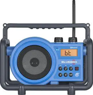 BB-100 BlueBox AM/FM Ultra-Rugged Digital Receiver with Bluetooth and Built-in Battery Charger BB-100 BlueBox AM/FM Ultra-Rugged Digital Receiver with Bluetooth and Built-in Battery Charger