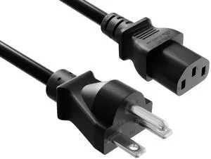 CableLeader 8ft Heavy Duty Power Cord NEMA 6-15P to IEC 320 C13 Power Cord, 14 AWG, 15A/250V, Power Supply Replacement Cable, UL Listed, work for Monitor, Computer, TV & More, Black
