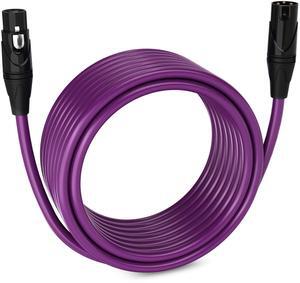 LyxPro 30 Feet XLR Microphone Cable Balanced Male to Female 3 Pin Mic Cord for Powered Speakers Audio Interface Professional Pro Audio Performance and Recording Devices - Purple