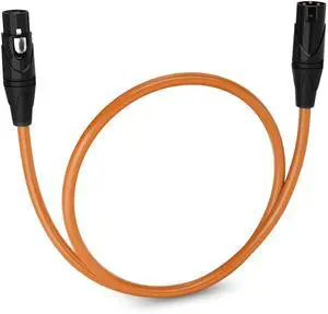 LyxPro 1.5 Feet XLR Microphone Cable Balanced Male to Female 3 Pin Mic Cord for Powered Speakers Audio Interface Professional Pro Audio Performance and Recording Devices - Orange
