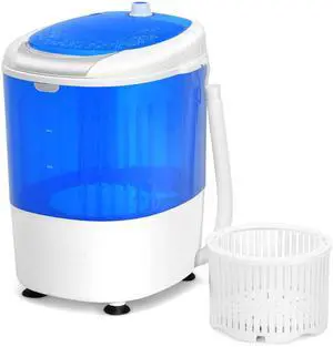 GX24977-PE, Mini Washer and Spinner Combo, 5.5lbs, Semi-automatic Compact Laundry Apartment Dorm RV Portable Washing Machine, 5.5 LBS Capacity