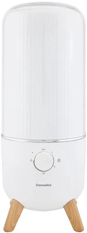 Ultrasonic Humidifier, Bedrooms and Home Offices, 0.97-Gallon Tank, 45-Hour Runtime, Visible Ultra-Quiet Cool Mist, Aromatherapy, Demineralization Cartridge, Night-Light, Auto-Off, White