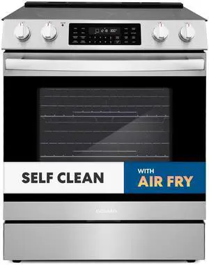 COSMO COS-ERC305WKTD 30 in. 6.3 cu. ft. Electric Range with 5 Burner Glass Cooktop and Self Clean Air Fry Oven, in Stainless Steel