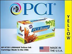 PCI Brand ECO-Friendly Reman HP 972XL L0S04AN XL Yellow Ink Cartridge 7000 Yld for HP PageWide Pro 452D  Pro 500  Pro 552DW  Pro MFP 477  Pro MFP 577Z