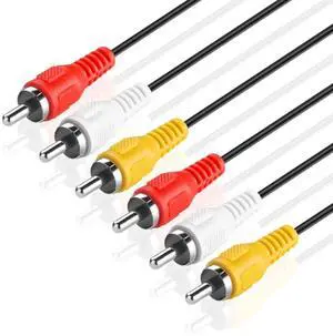 3 RCA AV Cable, 6 ft Male-to-Male Composite Audio Video Cord for TV 3 RCA AV Cable, 6 ft Male-to-Male Composite Audio Video Cord for TV