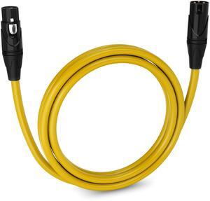 LyxPro 6 Feet XLR Microphone Cable Balanced Male to Female 3 Pin Mic Cord for Powered Speakers Audio Interface Professional Pro Audio Performance and Recording Devices - Yellow
