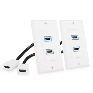 2-Pack 2-Port 8K HDMI Wall Plate, White 8K@60Hz, 4K@120Hz, VRR, ALLM, HDR, HDCP 2.3, HDMI Wall Outlet 2-Pack 2-Port 8K HDMI Wall Plate, White 8K@60Hz, 4K@120Hz, VRR, ALLM, HDR, HDCP 2.3, HDMI Wall Outlet