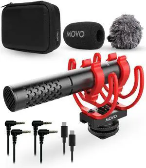 X1-Mini Video Shotgun Mic for Camera - Supercardioid 3.5mm/USB-C Analog/Digital Camera Microphone for DSLR, iPhone and Android Smartphones, Computers - Compatible with Canon EOS, Nikon, Sony