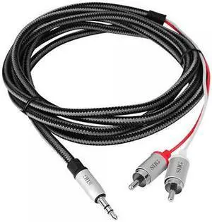 SIIG CB-AU0F12-S1 6.56 ft. Woven Fab RCA Stereo Cable Male to Male