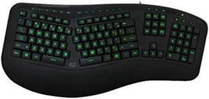 Adesso Tru-Form 150 3-Color Illuminated Ergonomic Keyboard (AKB-150EB)